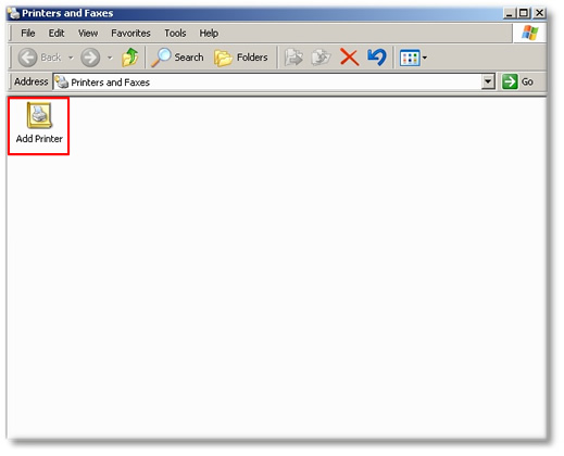 Click Add a printer to start the Add Printer Wizard