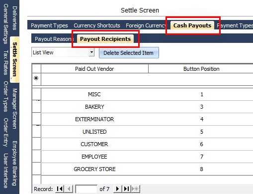 Cash Payout Recipients