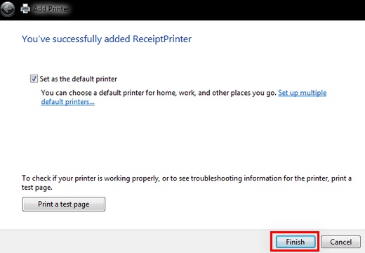<br>
Completing the Add Printer Wizard