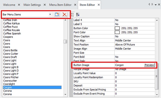 Selecting an Image for a Bar Menu Item