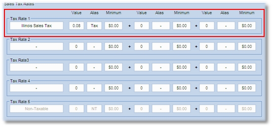 Sample tax configuration