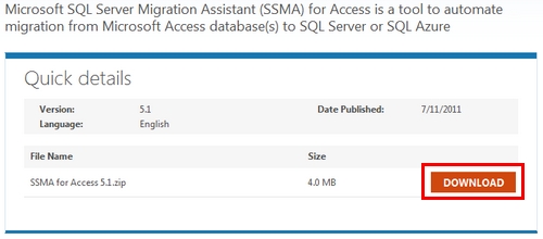 SQL Server Migration Assistant at the Microsoft Download Center