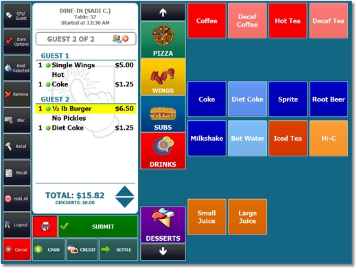 Dine-In Order With Guest Assignment Enabled