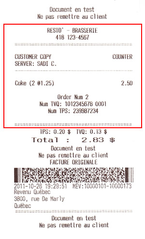 Customer Receipt