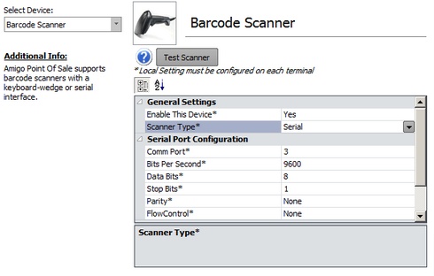 Serial Interface Scanner Configuration