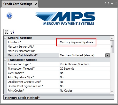 Mercury Pay Configuration Mercury Pay Configuration