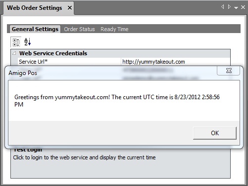 Successful Web Service Login