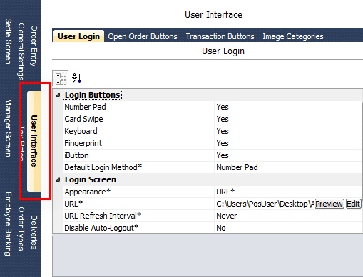 Login Screen & User Login Settings