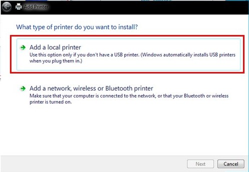 Select Local Printer