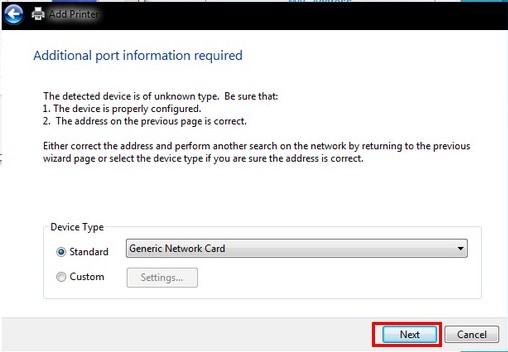 Use the generic network card device type