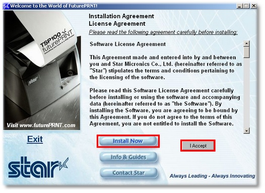 Accept the License Agreement
