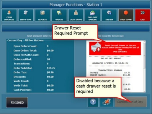 Cash Drawer Reset Required