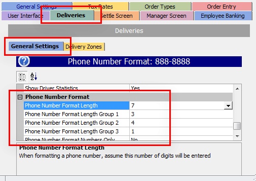 Phone Number Settings