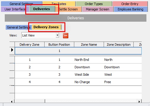 Delivery Zones