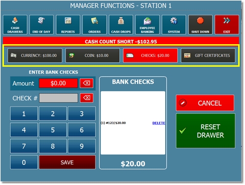 Manager Screen Drawer Count