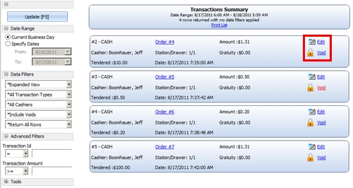 Transactions Summary