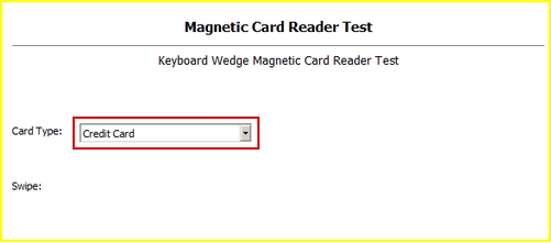 Back Office Magnetic Card Reader Test