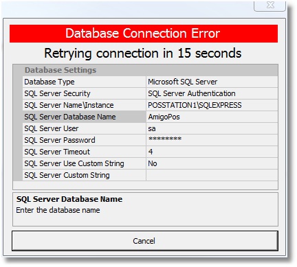 Database Connection Error