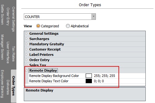 Remote Display Main Screen