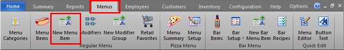 Select Menu Items from the Menus > Regular Menu Group